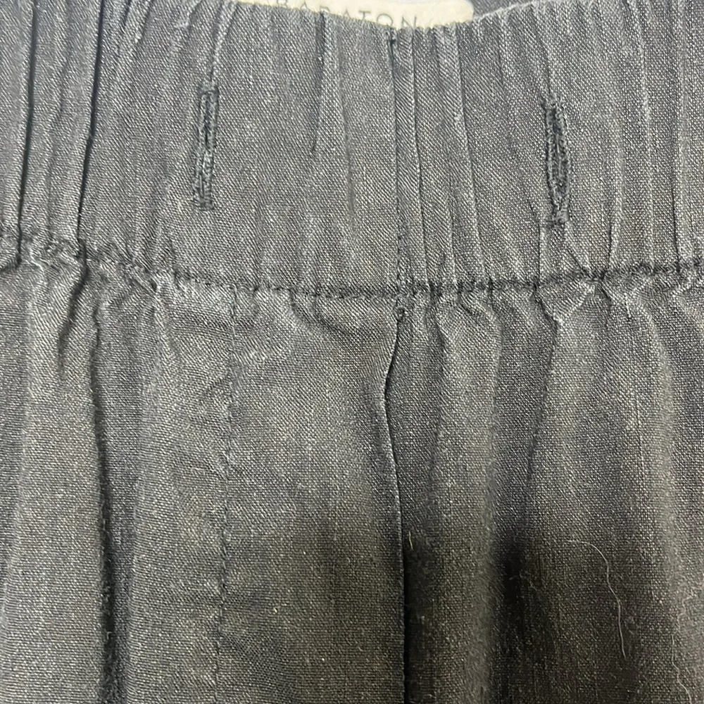 Aritzia Babaton Errol Black Linen Tapered Pants Women Size M
